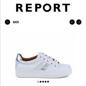 White and silver sneaker